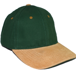 6D-V/G- GORRO DENIM VERDE VISERA GAMUZA