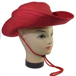 96-R GORRO PESCADOR ROJO C/ CORDON Y BROCHE