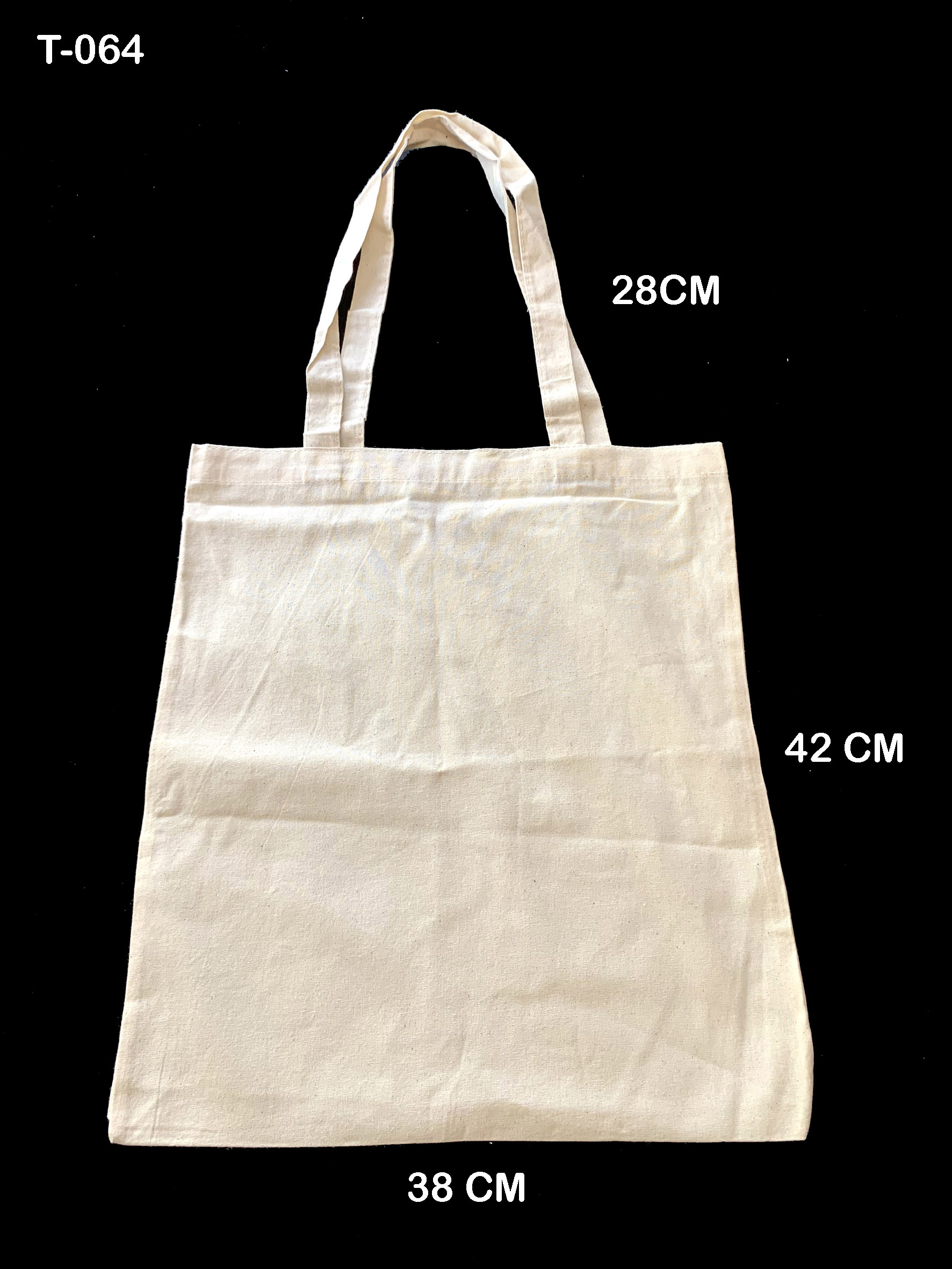T-064 BOLSA DE ALGODÓN COLOR NATURAL 42 x 38 ASA 28 CM