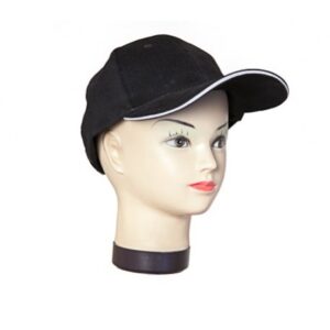 6S-N/B GORRO DENIM SANDWICH NEGRO RIBETE BLANCO.