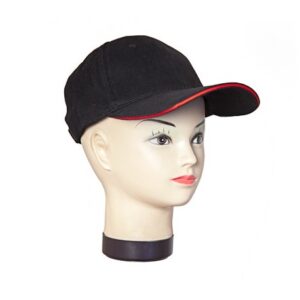 6S- N/R GORRO DENIM SANDWICH NEGRO RIBETE ROJO